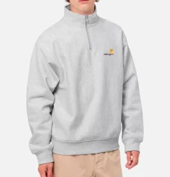 American Script Half Zip Ash Heather