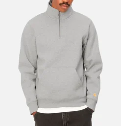 Chase Neck Zip Sweat Grey Heather