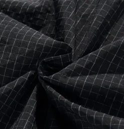 Cropped Work Jacket Check Noir