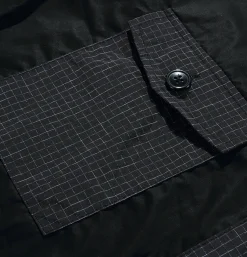 Cropped Work Jacket Check Noir