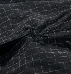 Cropped Work Jacket Check Noir