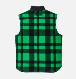 Lined Mackinaw Wool Vest Green