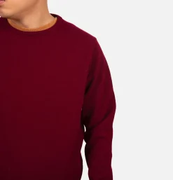 Pull Col Rond Bordeaux