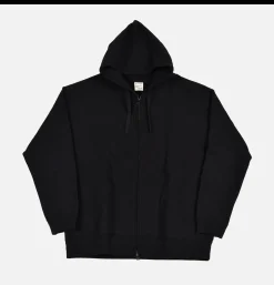 Recycled Cotton Zipup Hoodie Black