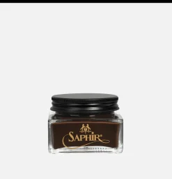 Saphir Creme Cuir Gras Marron Foncé