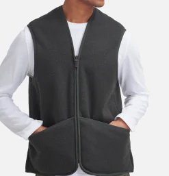 Warm Pile Waiscoat Zip Sage