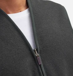 Warm Pile Waiscoat Zip Sage