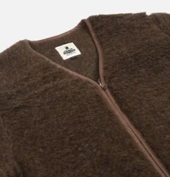 Zip Up Vee Dark Brown