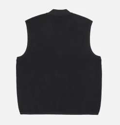 Zip Waistcoat Wool Black